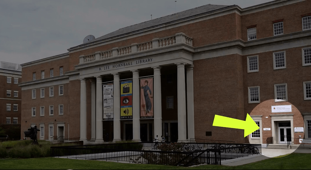 Hornbake Library South with entrance to Letters and Sciences emphasized